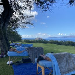 View from under the tree for couples massage View from under the tree for couples massage