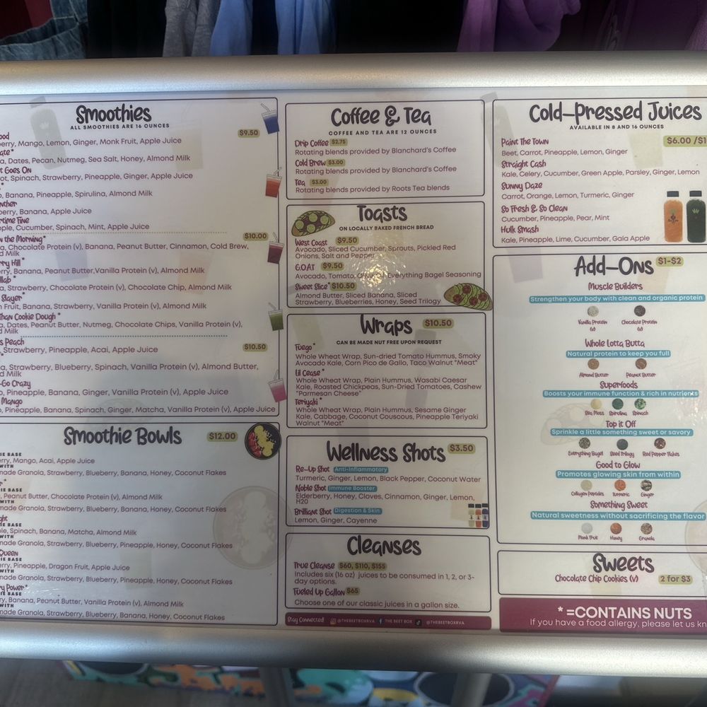 The Beet Box - Full menu - Juice Bars & Smoothies Near Me - Richmond, Virginia The Beet Box - Full menu - Juice Bars & Smoothies Near Me - Richmond, Virginia