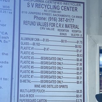 SV Recycling Center - Current rates as of 5/31 - Recycling Center Near Me - Sacramento, California SV Recycling Center - Current rates as of 5/31 - Recycling Center Near Me - Sacramento, California