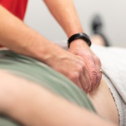 Saunders Therapy Centers - Physical therapist providing manual therapy with visceral manipulation.