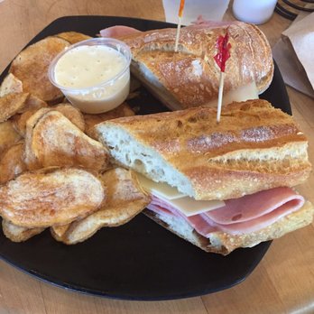 La Farm Bakery - Ham and butter baguette with housemade chips. Already craving another one. - Bakeries Near Me - Cary, North Carolina La Farm Bakery - Ham and butter baguette with housemade chips. Already craving another one. - Bakeries Near Me - Cary, North Carolina