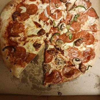 Little Caesars Pizza - This is suppose to be a Supreme pizza ! Looks really sad check it out before you leave the store - Pizza Near Me - Grand Terrace, California Little Caesars Pizza - This is suppose to be a Supreme pizza ! Looks really sad check it out before you leave the store - Pizza Near Me - Grand Terrace, California