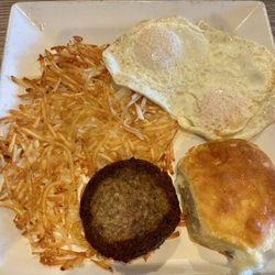 Warren's Cafe - 2 egg breakfast with sausage and biscuit
