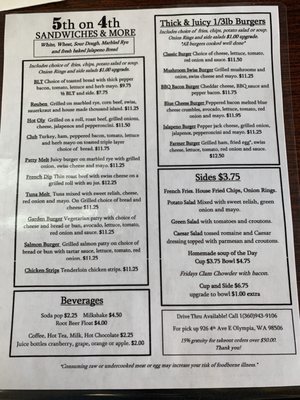 Menu photo 3 5th On 4th Sandwiches Olympia, WA Menu photo 3 5th On 4th Sandwiches Olympia, WA