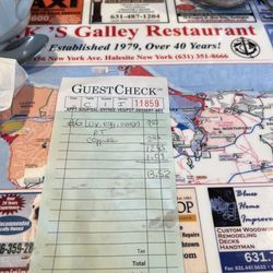 T K's Galley - My check for Lox and onion omelette with coffee.