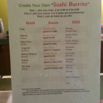 Sushi Secrets - Sushi burrito menu! - Japanese Near Me - Berkeley, California