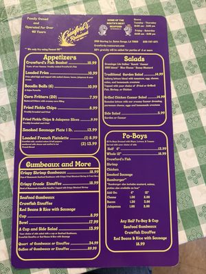 Menu photo 1 Crawford's Restaurant Baton Rouge, LA Menu photo 1 Crawford's Restaurant Baton Rouge, LA