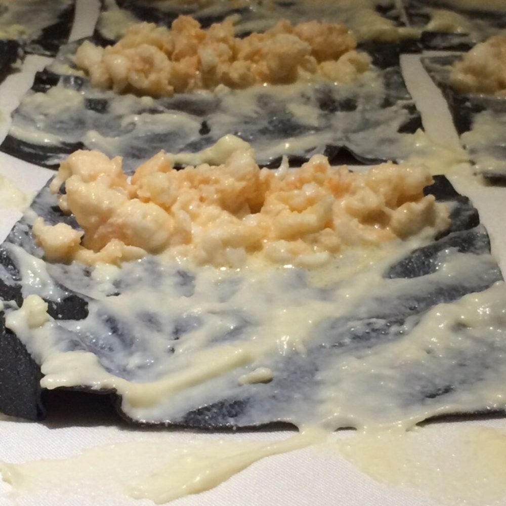 Lobster cannelloni in the making Lobster cannelloni in the making