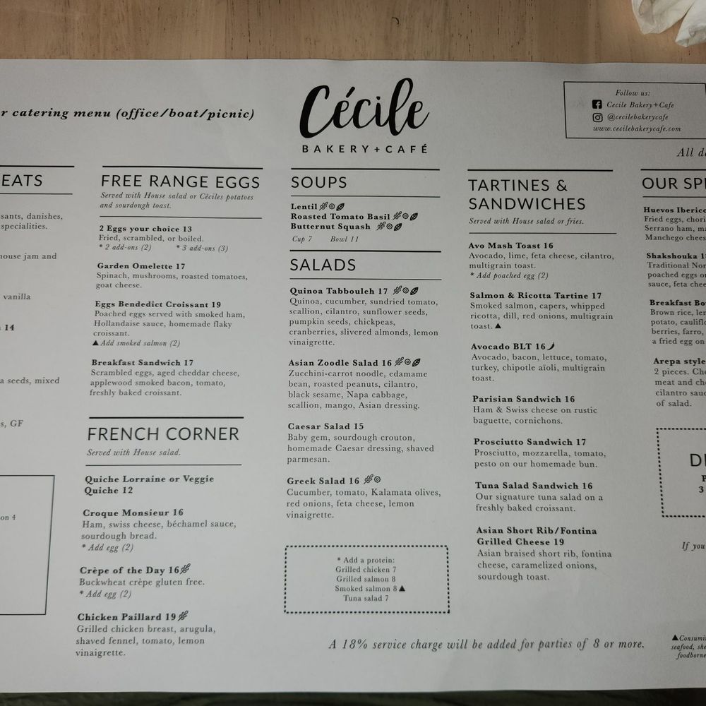 Cecile Bakery + Cafe - Menu - Bakeries Near Me - Miami, Florida