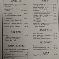 Warren's Hot Dogs - Menu as of May 20, 2016