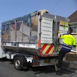 haul-4u - mike checking waste load ready to tip off at cardiff