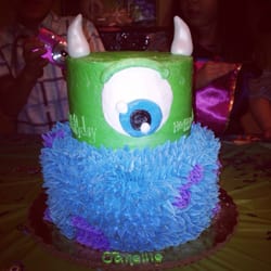 Connie's Cakes and Cookies - So happy w this monsters inc themed cake!!! Tons of frosting, moist soft vanilla cake and lovely marble cake! Very affordable!