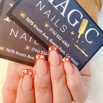 Magic Nails - Red Tip Nails w/ 3d Hearts - Nail Salons Near Me - Buena Park, California Magic Nails - Red Tip Nails w/ 3d Hearts - Nail Salons Near Me - Buena Park, California