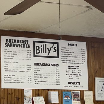 Billy's Sub Shop - Breakfast menu - Diners Near Me - Boston, Massachusetts