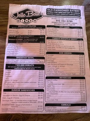 Menu photo 2 Nelle Belle's Diner Kansas City, MO