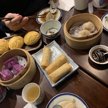 Hey Yuet - Veggie Spring Roll, Pork Soup Dumpling, Cheese pineapple bun, veggie dumplings (purple) - Dim Sum Near Me - New York, New York Hey Yuet - Veggie Spring Roll, Pork Soup Dumpling, Cheese pineapple bun, veggie dumplings (purple) - Dim Sum Near Me - New York, New York
