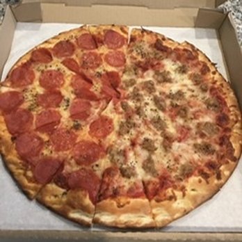 Angelina's Famous Pizza - 1/2 pepperoni 1/2 sausage - Pizza Near Me - Norwalk, California Angelina's Famous Pizza - 1/2 pepperoni 1/2 sausage - Pizza Near Me - Norwalk, California