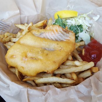 The Fish Counter - Wild salmon filet and chips $9 - Fish & Chips Near Me - Vancouver, British Columbia
