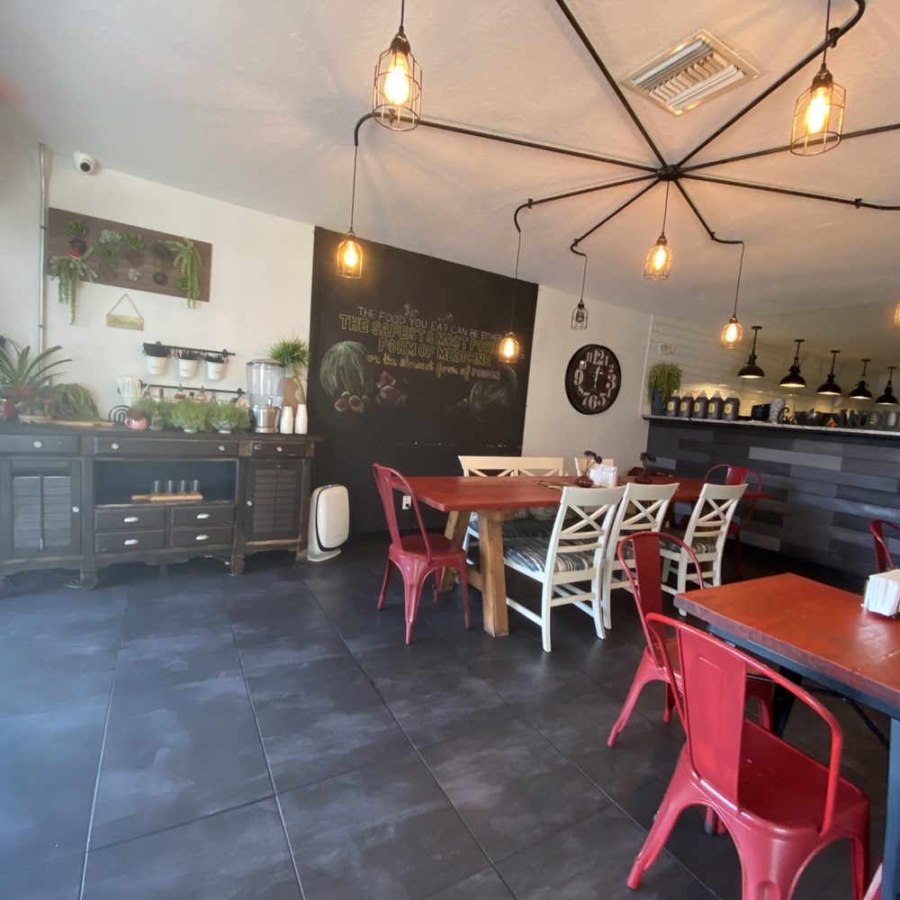 Karma Juice Bar & Eatery - Inside seating with lovely decor. - Juice Bars & Smoothies Near Me - Clearwater, Florida Karma Juice Bar & Eatery - Inside seating with lovely decor. - Juice Bars & Smoothies Near Me - Clearwater, Florida