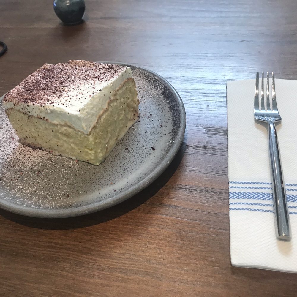 Tal Palo - Tres leches cake with hibiscus sprinkles on top. Beautiful napkins and pottery. - Cafes Near Me - Los Altos, California Tal Palo - Tres leches cake with hibiscus sprinkles on top. Beautiful napkins and pottery. - Cafes Near Me - Los Altos, California