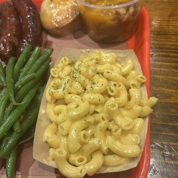 Terry Black's Barbecue - Mac & cheese, string beans ,peach cobbler - Barbeque Near Me - Austin, Texas Terry Black's Barbecue - Mac & cheese, string beans ,peach cobbler - Barbeque Near Me - Austin, Texas