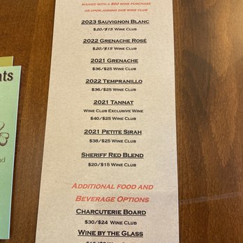 Shadow Ranch - Tasting menu - Wineries Near Me - Somerset, California