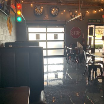 Crusted Creations 231 - Garage door for nice days - Pizza Near Me - Big Rapids, Michigan