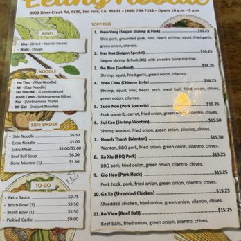 Leung Noodle - Menu - Vietnamese Near Me - San Jose, California Leung Noodle - Menu - Vietnamese Near Me - San Jose, California