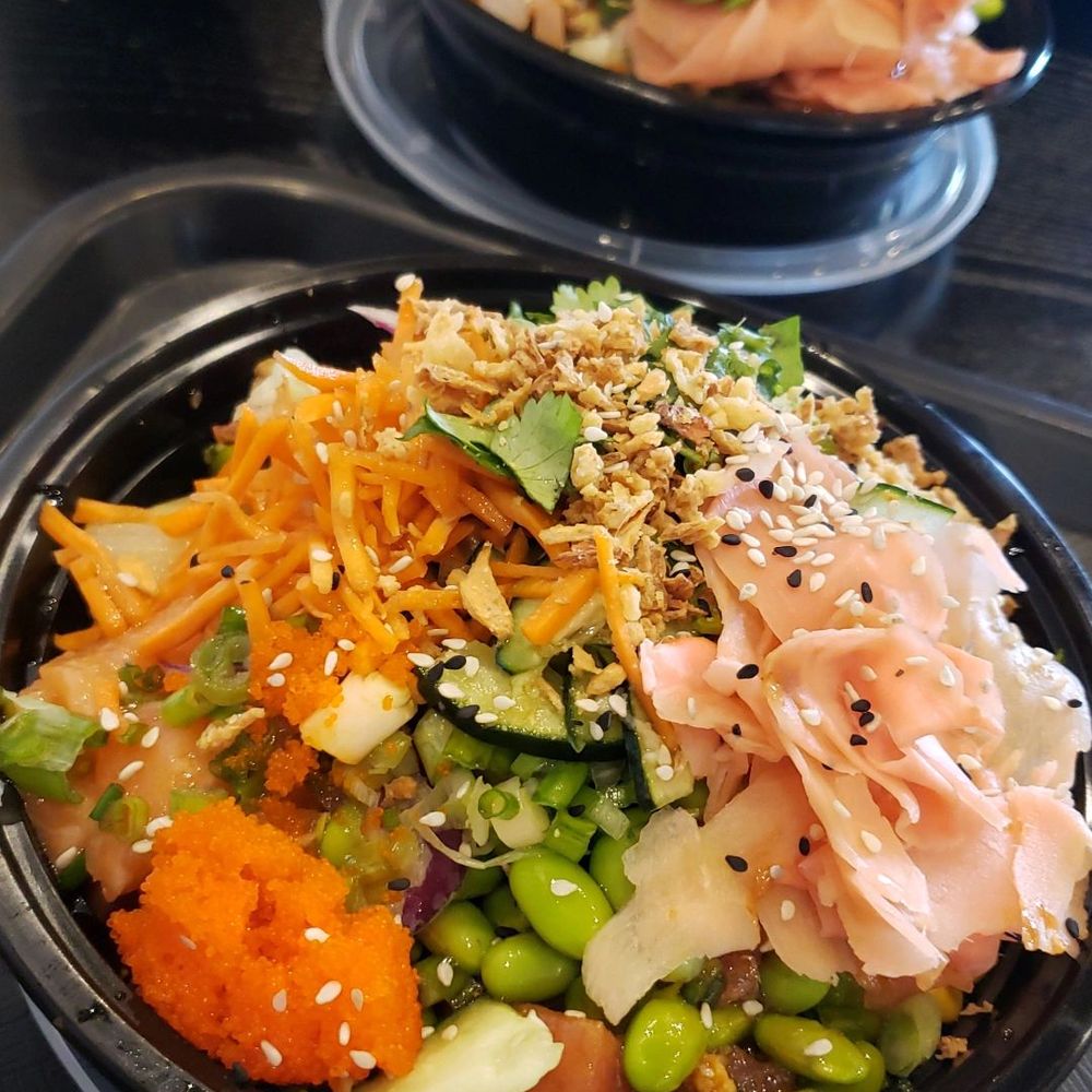 4 protein poke bowl with all the toppings 4 protein poke bowl with all the toppings