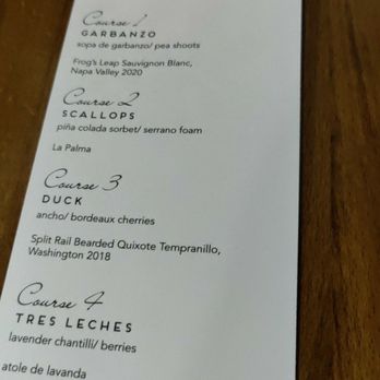 Amano - Fixed Valentines menu for 2022. - Cocktail Bars Near Me - Caldwell, Idaho