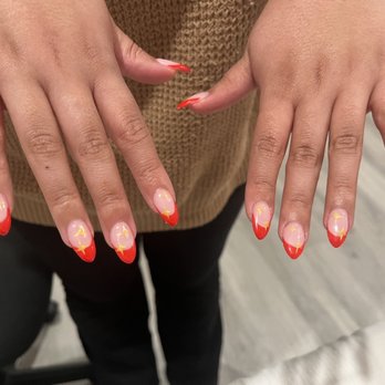 Kim's Nails - Full set, gel polish, French, and star design :) - Nail Salons Near Me - Los Angeles, California