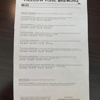 Mellow Mink Brewing - Draft menu - Breweries Near Me - Mechanicsburg, Pennsylvania Mellow Mink Brewing - Draft menu - Breweries Near Me - Mechanicsburg, Pennsylvania