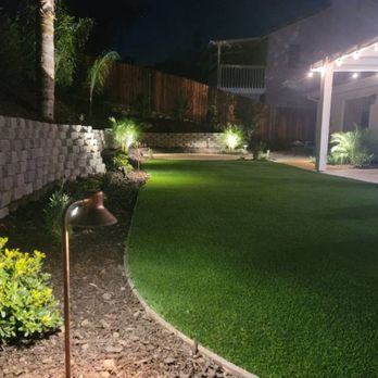 Level Up Landscape Construction - Full landscape with artificial turf and led lighting - Landscaping Near Me Level Up Landscape Construction - Full landscape with artificial turf and led lighting - Landscaping Near Me
