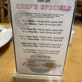 Guieb Cafe - Chefs specials - New American Near Me - Aiea, Hawaii