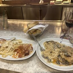 The Tour of Italy and Stuffed Chicken Marsala with angel hair and a glass of house Red Blend. The Tour of Italy and Stuffed Chicken Marsala with angel hair and a glass of house Red Blend.