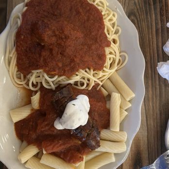 Abruzzo's - Rigatoni and sausage and spaghetti and meatballs - Salad Near Me - Corydon, Indiana
