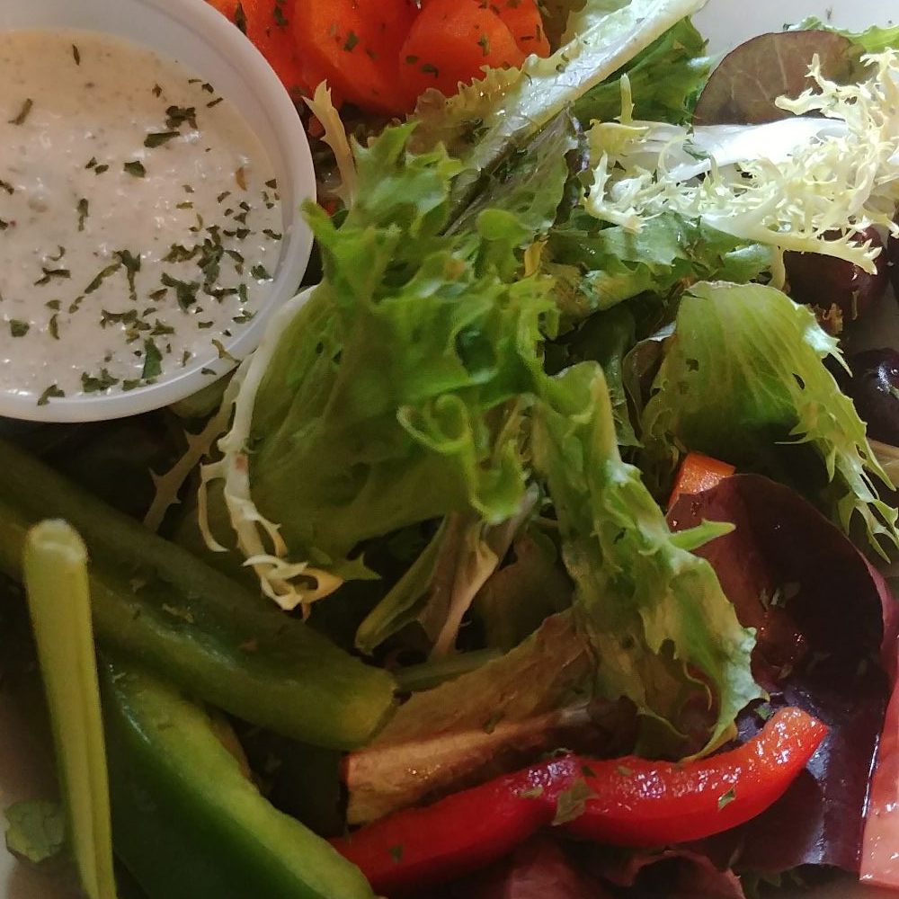 Cafe Bienville - Bienville salad: baby greens top with sliced carrots, bell peppers, tomatoes, and olives. Served with your choice of dressing. - Cafes Near Me - Niceville, Florida Cafe Bienville - Bienville salad: baby greens top with sliced carrots, bell peppers, tomatoes, and olives. Served with your choice of dressing. - Cafes Near Me - Niceville, Florida