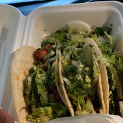 Dos Hermanos - North Market Bridge Park - Three tacos. Two steak and one chicken.