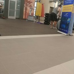 Guy working out in personal area at a different lafitness no problem