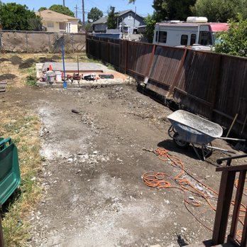 Solid Ground Masonry and Concrete - BEFORE: Preparing for concrete framing/removal of old fence - Masonry/Concrete Near Me