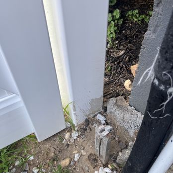 Victorian Fence - cement left on posts that were never cleaned up. - Fences & Gates Near Me - Centereach, New York Victorian Fence - cement left on posts that were never cleaned up. - Fences & Gates Near Me - Centereach, New York