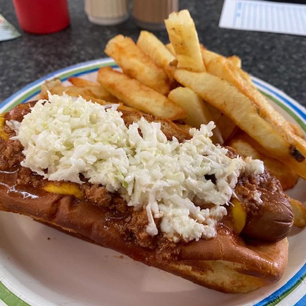 Trivillian's Pharmacy - Hot dog with mustard, chili sauce and cole slaw. - Drugstores Near Me - Charleston, West Virginia Trivillian's Pharmacy - Hot dog with mustard, chili sauce and cole slaw. - Drugstores Near Me - Charleston, West Virginia