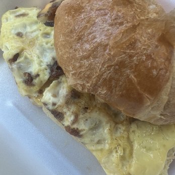 Cow Palace - Croissantwich: Bacon & Cheese Scrambled on a Croissant - American Near Me - Shelbyville, Indiana Cow Palace - Croissantwich: Bacon & Cheese Scrambled on a Croissant - American Near Me - Shelbyville, Indiana