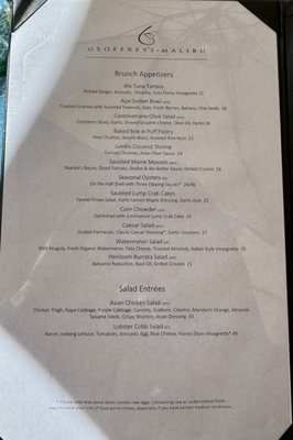 Menu photo 3 Geoffrey's Malibu Malibu, CA Menu photo 3 Geoffrey's Malibu Malibu, CA