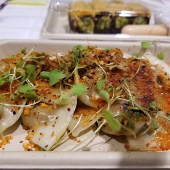 Beyond Sushi - Fun Guy dumplings! They serve several options for dumplings but these, in my opinion, are the BEST. - Sushi Bars Near Me - New York, New York Beyond Sushi - Fun Guy dumplings! They serve several options for dumplings but these, in my opinion, are the BEST. - Sushi Bars Near Me - New York, New York