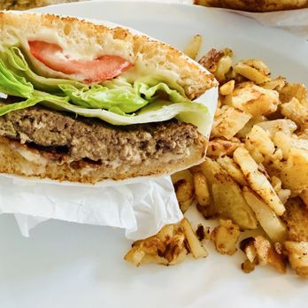 Cozy Cafe - Sourdough cheeseburger with home fries - Greek Near Me - Redondo Beach, California Cozy Cafe - Sourdough cheeseburger with home fries - Greek Near Me - Redondo Beach, California