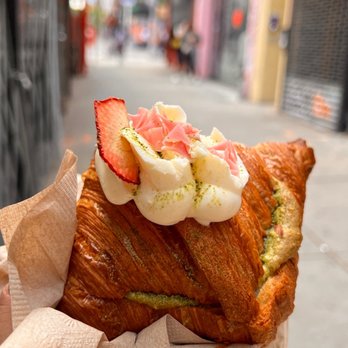 Supermoon Bakehouse - Strawberry matcha croissant - Bakeries Near Me - New York, New York Supermoon Bakehouse - Strawberry matcha croissant - Bakeries Near Me - New York, New York