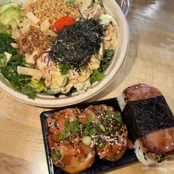 Pokeworks - Poke Bowl - Large (3 Proteins), Inari Bomb, Garlic Spam Musubi - Poke Near Me - San Jose, California Pokeworks - Poke Bowl - Large (3 Proteins), Inari Bomb, Garlic Spam Musubi - Poke Near Me - San Jose, California