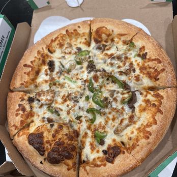 Marco's Pizza - Medium Philly cheese steak with thick crust - Italian Near Me - Jonesboro, Arkansas Marco's Pizza - Medium Philly cheese steak with thick crust - Italian Near Me - Jonesboro, Arkansas