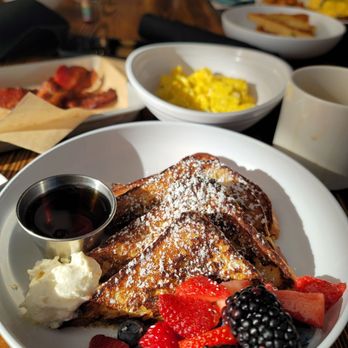 Homa - French toast with add ons - bacon and scrambled eggs - Cafes Near Me - Colorado Springs, Colorado Homa - French toast with add ons - bacon and scrambled eggs - Cafes Near Me - Colorado Springs, Colorado